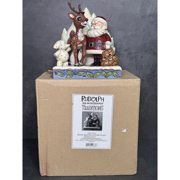 Jim Shore 2010 Rudolph, Santa & Spotted Elephant Figurine - 4017299 - Christmas - Picture 1 of 7